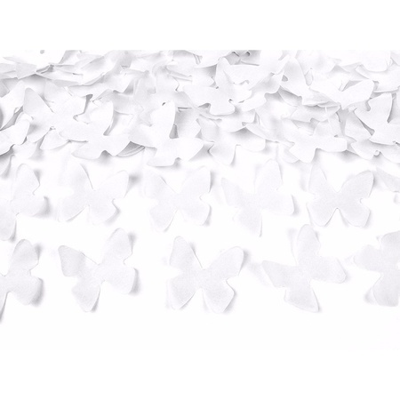 Confetti kanon witte vlinders 40 cm