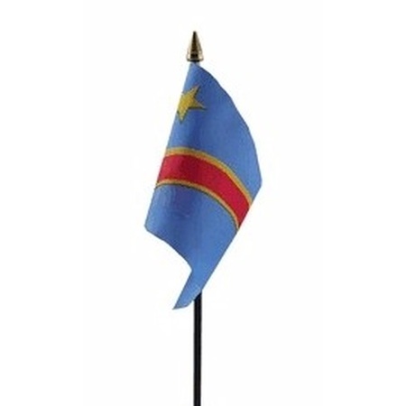 Congo mini vlaggetje op stok 10 x 15 cm