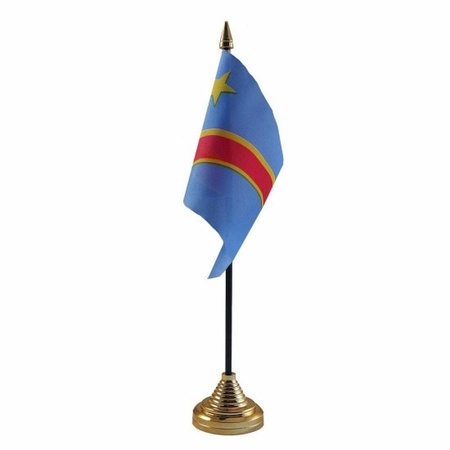 Congo tafelvlaggetje 10 x 15 cm met standaard