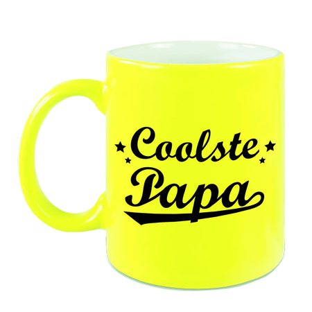 Coolste papa neon yellow mug 330 ml