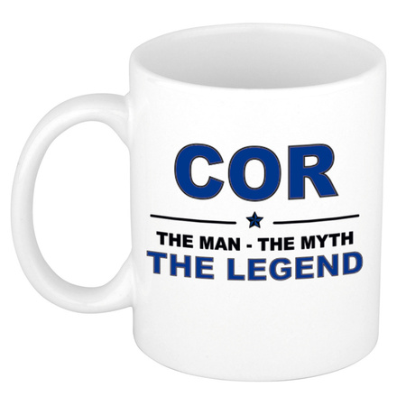 Cor The man, The myth the legend cadeau koffie mok / thee beker 300 ml