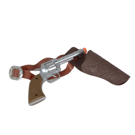 Cowboy pistool met holster 22 cm