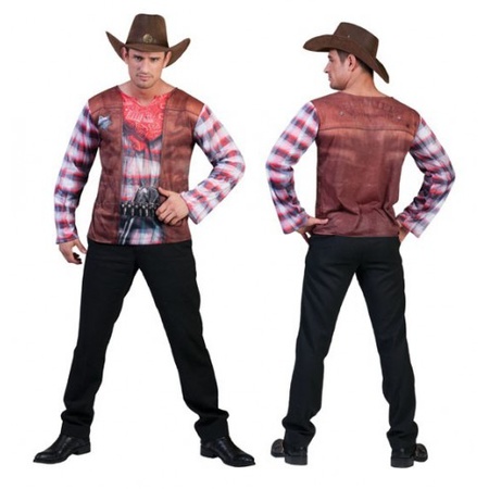Cowboy shirt met 3D print