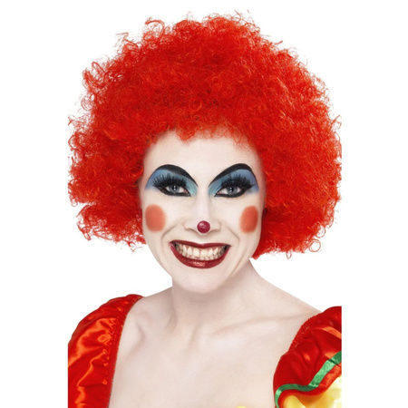 Crazy clown pruik rood