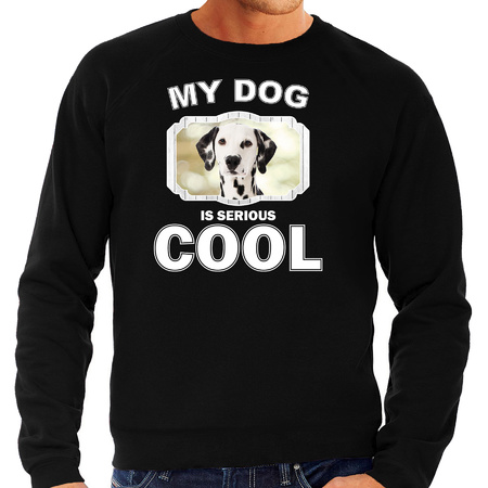 Dalmatier honden sweater / trui my dog is serious cool zwart voor heren