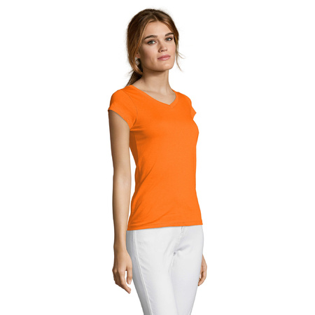 Ladies t-shirt v-neck orange