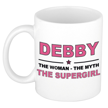 Debby The woman, The myth the supergirl cadeau koffie mok / thee beker 300 ml