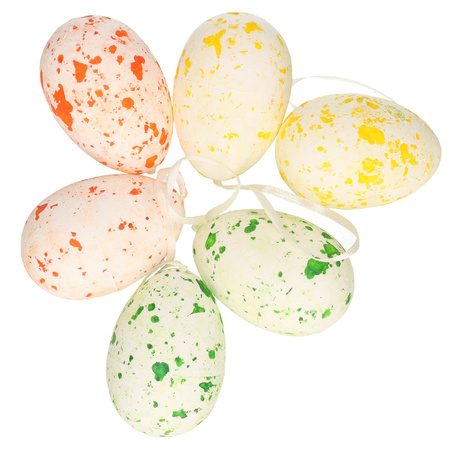 Deco Easter eggs coloured 6x pcs