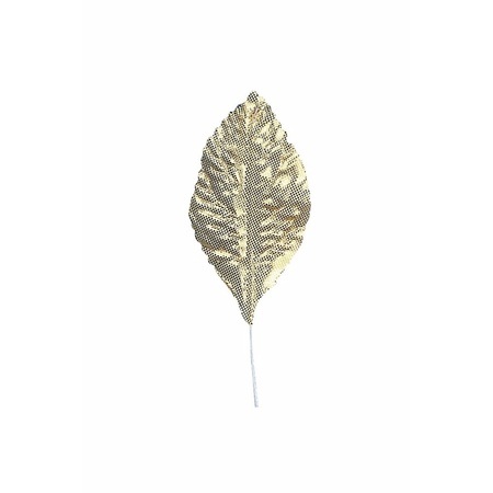 Decoratie bladeren goud 12x stuks 3 x 4,5 cm