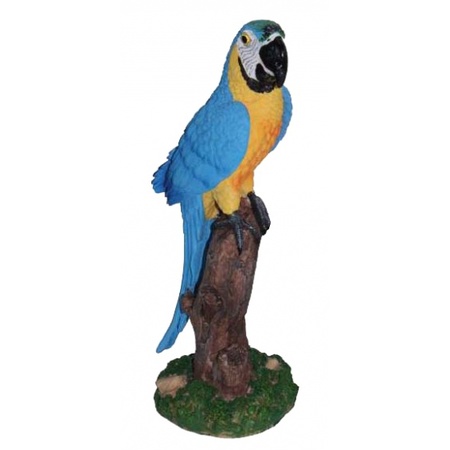 Decoratie blauwe papegaai 32 cm