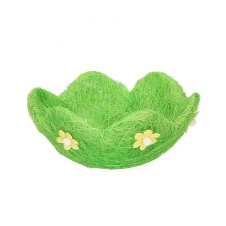 Deco grass basket green flower