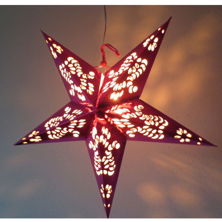 Christmas star decoration pink 60 cm