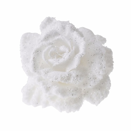 Deco flower rose white 10 cm