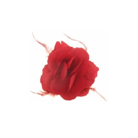 Deco Carnaval hair flower red 10 x 10 cm