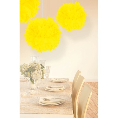 Decoration pompom neon yellow 30 cm