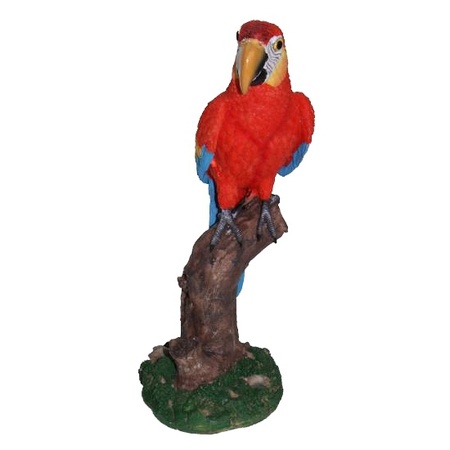 Decoratie rode papegaai 32 cm
