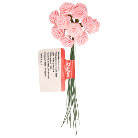 Decorative DIY flowers silk - bunch of 12 - light pink