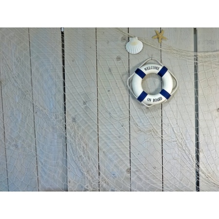 Decoratie vissersnet/visnet beige 200 x 400 cm