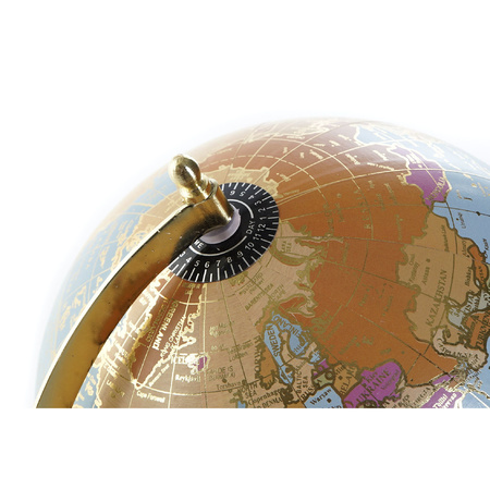 Decoratie wereldbol/globe beige op marmeren voet 20 x 28 cm