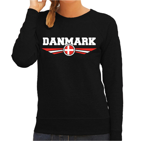 Denemarken / Danmark landen sweater zwart dames