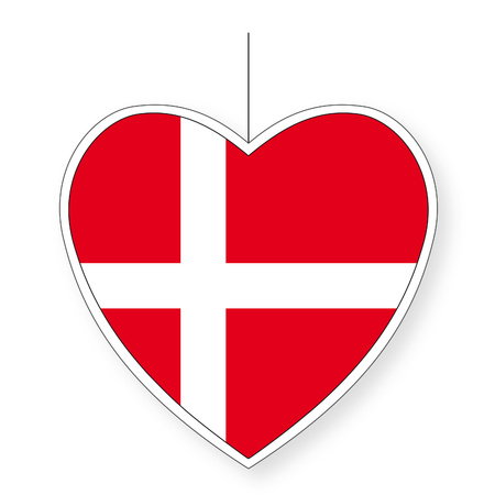 Denemarken hangdecoratie hart 14 cm