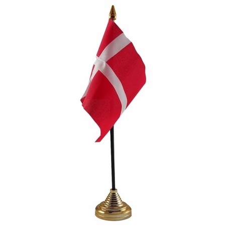 Denemarken tafelvlaggetje 10 x 15 cm met standaard