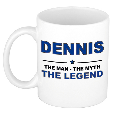 Dennis The man, The myth the legend cadeau koffie mok / thee beker 300 ml