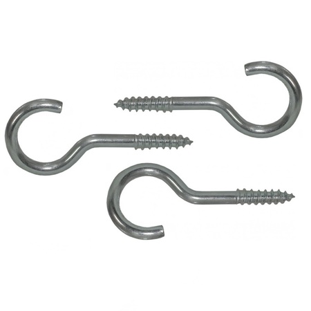 Ironware tools - Curved screw hooks - galvanized metal - 30 mm - 10x pieces 