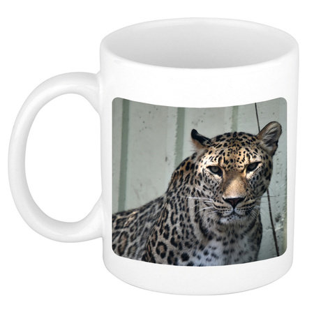 Dieren foto mok gevlekte jaguar - jaguars beker wit 300 ml  