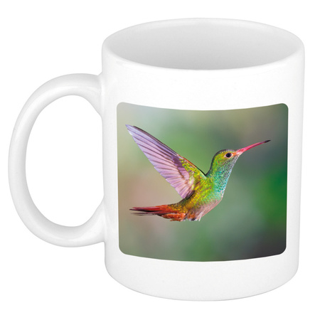 Dieren foto mok kolibrie vogel - vogels beker wit 300 ml  