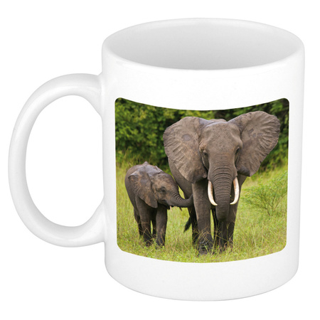 Animal photo mug elephants 300 ml
