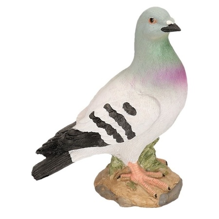 Grey pigeon statue right 24 cm
