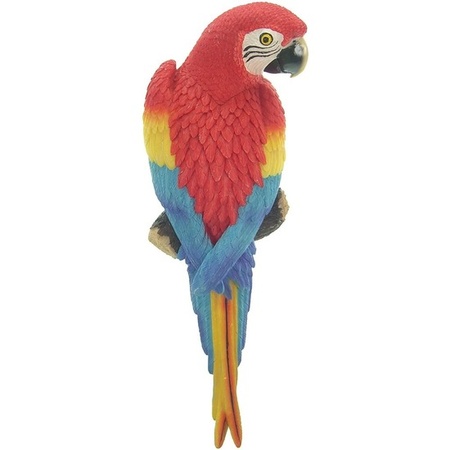 Animal statue red ara parrot bird 31 cm garden statues