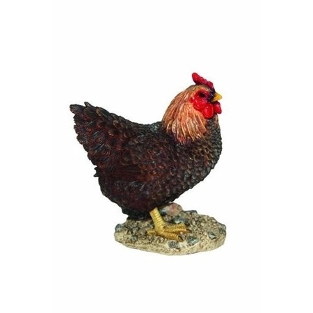 Garden statue chicken brown 20 cm
