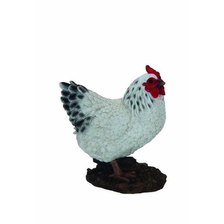 Garden statue chicken white 20 cm