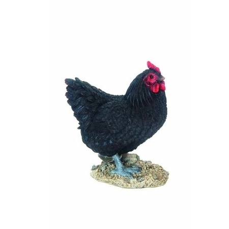 Garden statue chicken black 20 cm