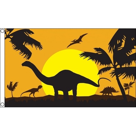 Dinosauriers theme flag 90 x 150 cm