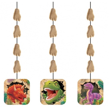 Dinosaurus feest thema hangdecoraties 3x stuks