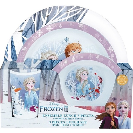 Disney Frozen 2 ontbijtset bord/diep bord/beker voor meisjes