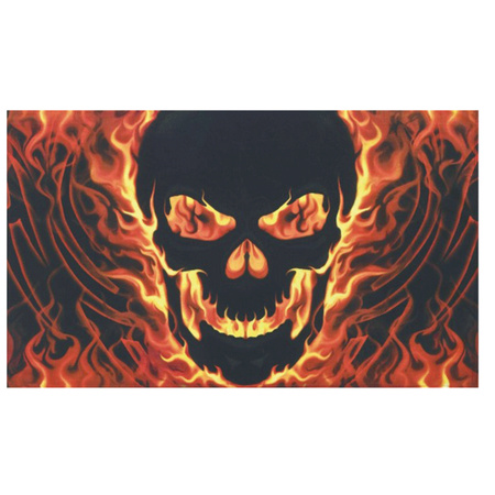 Skull with fire flag