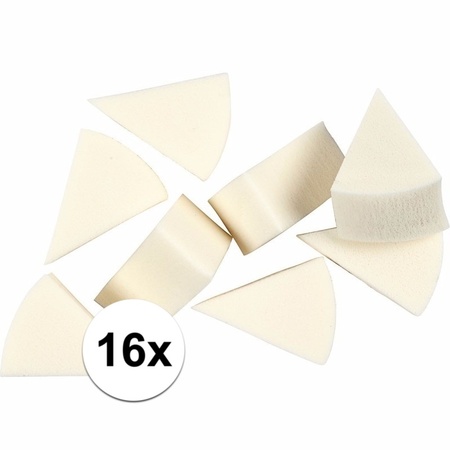Triangle shaped white spunges 16 pcs