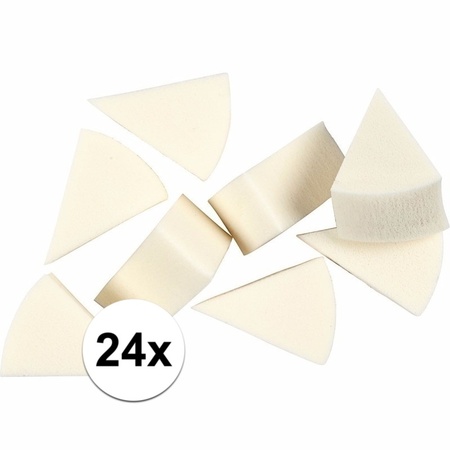 Driehoekige witte sponsjes 24 stuks