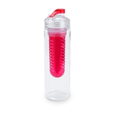 Water bottle with fruit filter red 700 ml