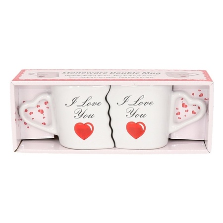 Dubbele I Love You bekers in giftbox