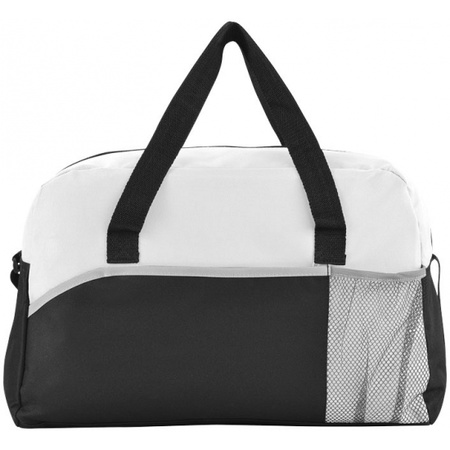 Duffel bag/sporttas zwart/wit 43 cm