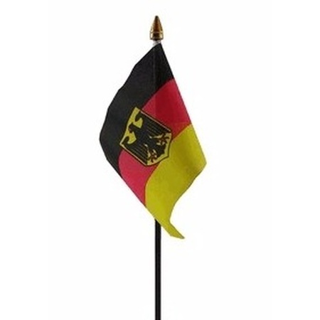 Duitsland met adelaar mini vlaggetje op stok 10 x 15 cm
