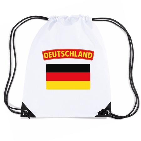 Duitsland nylon rugzak wit met Duitse vlag