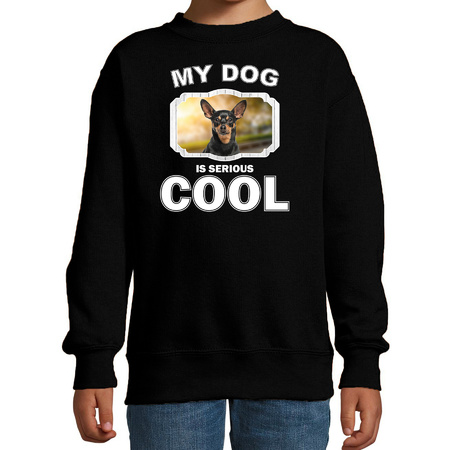 Dwergpinscher honden trui / sweater my dog is serious cool zwart voor kinderen
