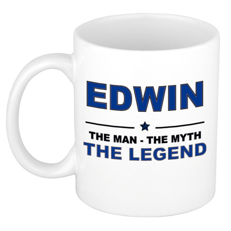 Edwin The man, The myth the legend cadeau koffie mok / thee beker 300 ml