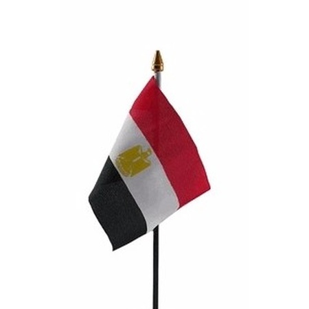 Egypte tafelvlaggetje 10 x 15 cm met standaard